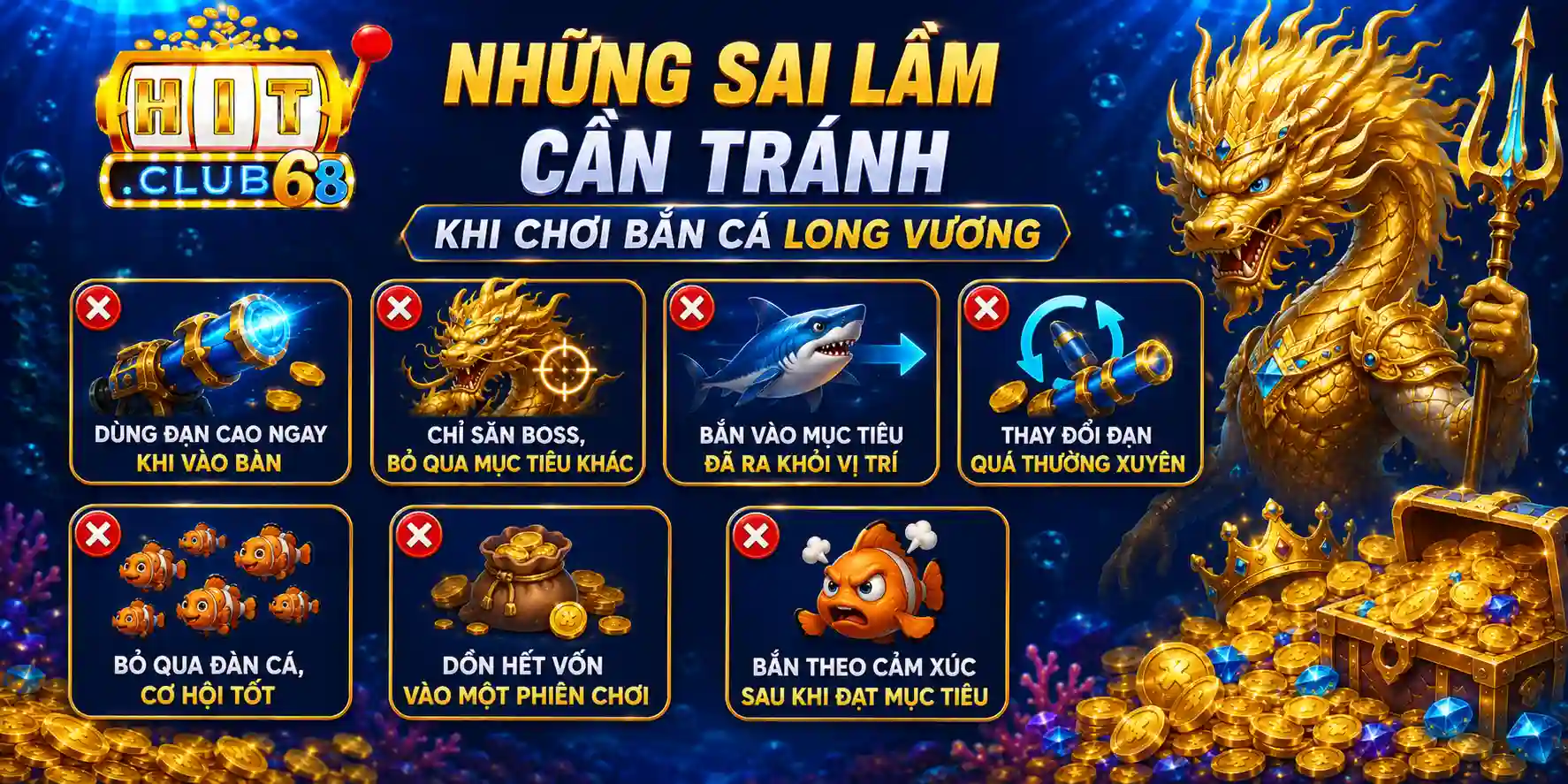 Những sai lầm cần tránh khi chơi bắn cá Long Vương